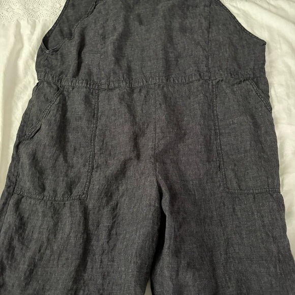 Eileen Fisher 3X 100% Organic Linen Overalls Jumpsuit Cropped Wide Leg Women's - Picture 3 of 11
